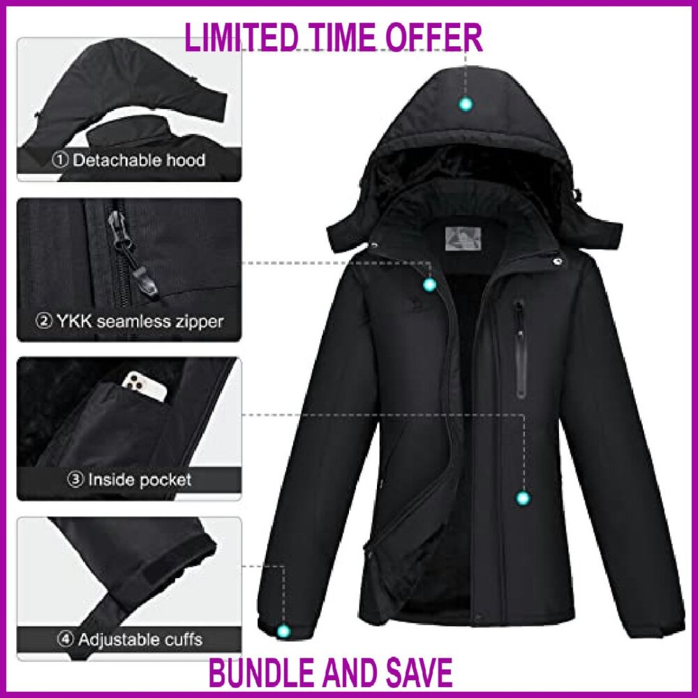 Women's Waterproof Windproof Ski Jacket Hooded Wi… - image 5